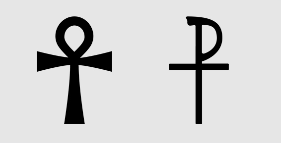 그리스어 ‘타우’T와 ‘로’P가 서로 결합된 형태의 초대교회 십자가.